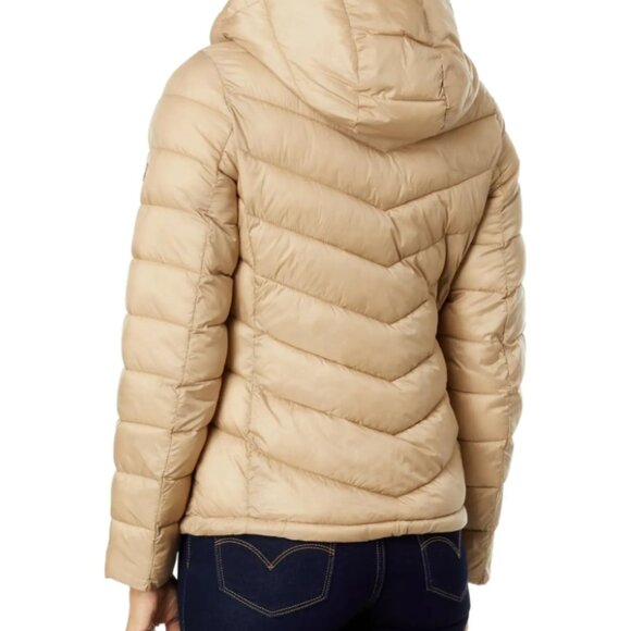 Michael Kors Tan gold packable puffer coat size large NWT - Picture 1 of 2